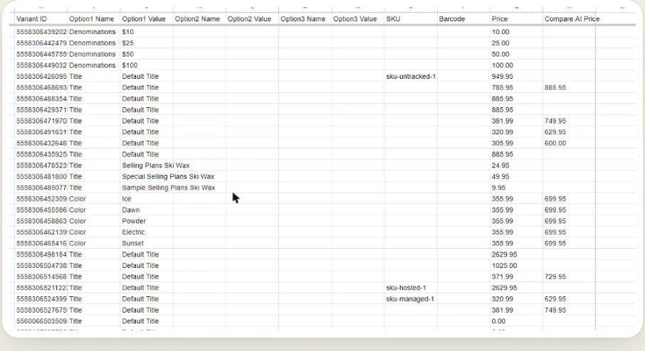 Plus plan: edit in a Google Sheet, synced both ways.