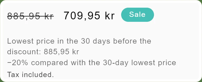 The lowest price before each discount, as the EU Omnibus rules ask.