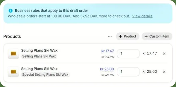 Tag a customer “wholesale” and they see their own prices.