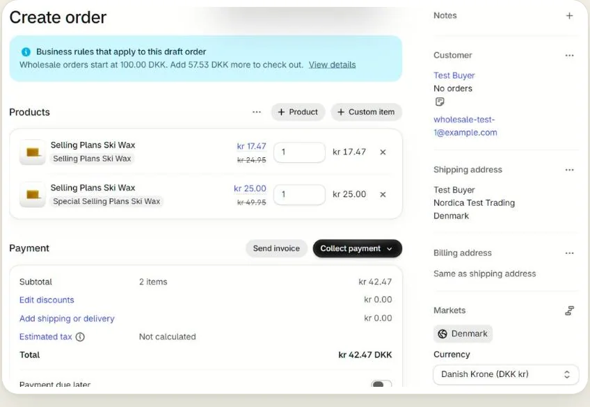 Minimums and prices enforced by Shopify at checkout.